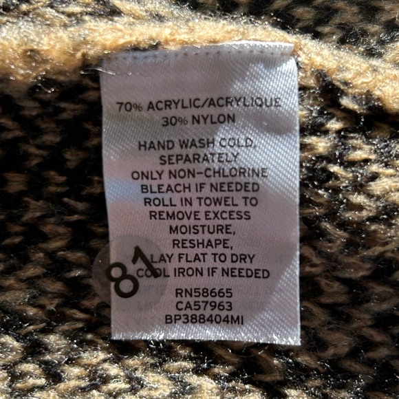 BP Black and Tan Animal Print Open Front Long Cardigan - Picture 7 of 7